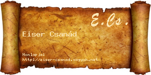 Eiser Csanád névjegykártya